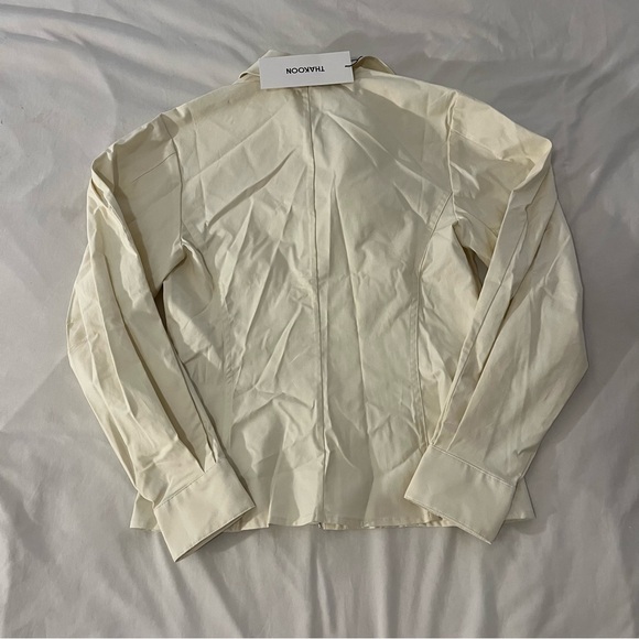 BNWT Thakoon Fitted Puff Sleeve Shirt Jacket Size 2 Pale Yellow $295 - Picture 5 of 9